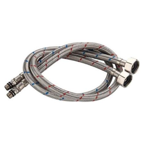 Lot de 2 tuyaux de raccordement 60 cm – Acier inoxydable – Résistance à la corrosion (1/5)