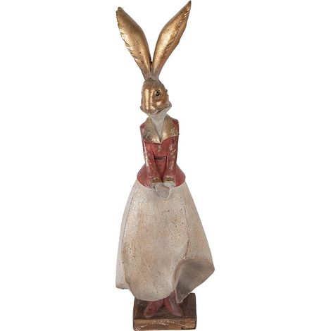 Statue Décorative Lapin en Plastique Doré pour Intérieur 15 x 13 x 46 cm - PANGIVO (1/4)