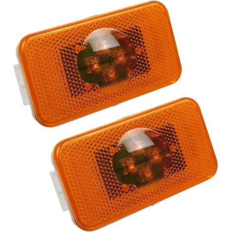 2 Pièces Feux de Position Latéral 24V LED 4 Leds pour Camion Voiture Indicateur Lumière Avertissement (1/4)