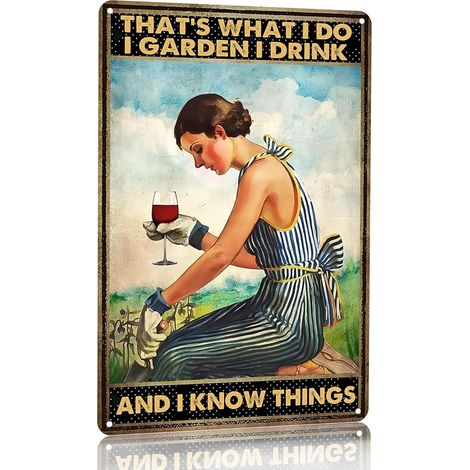 Cadeaux de Jardinage, Plaque de Jardinage Vintage « That's What I Do I Garden » (C’est ce que je fais, je jardine), Plaque Étaine, pour Maison, Jardin, Serre, Salon, Chambre, Cour, Arrière-cour, Décor (1/5)