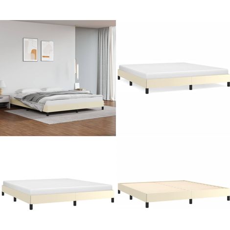 vidaXL Cadre de lit sans matelas crème 180x200 cm similicuir (1/5)