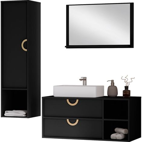 Conjunto de mueble de baño Sodalis, Negro