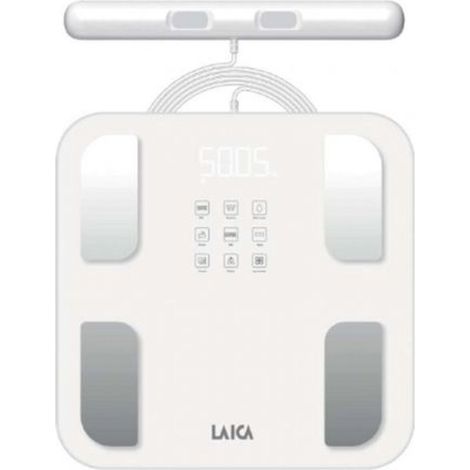 Laica PS7126W Bilancia Pesapersone Smart Analisi Composizione Corporea 8 Elettrodi 30 Parametri 180 Kg Bluetooth colore Bianco (1/2)