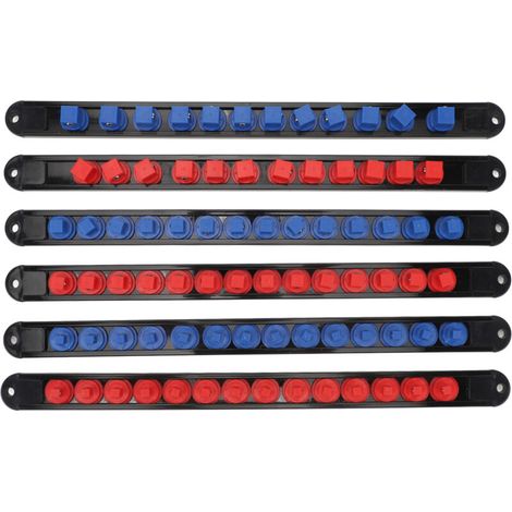 Rail de Douille, 6pcs Organisateur de Douille à 360 ° Pivotant Amovible Boîte à Outils Organisateur de Rail de Rail de Rail de Rail