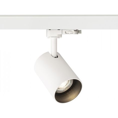 Faretto cilindrico CONNOR per binario trifase bianco/nero  230V LED GU10 10W