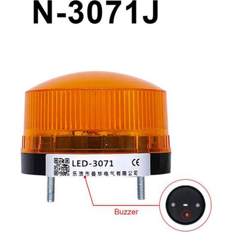 Signal Stroboscopique - Voyant D'Alarme À LED Avec Buzzer Sonore - 12 V DC - Jaune - 1 Pièce