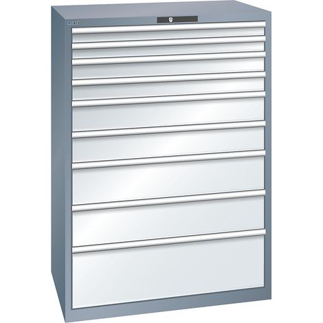 LISTA, Armoire à tiroirs avec 9 tiroirs, l x p x h 1023 x 725 x (1/2)