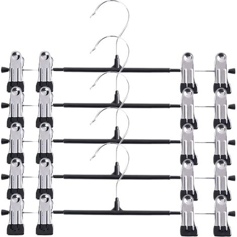 PACK 12Inch Pant Hangers Skirt Hangers with Clips Non-Slip Hangers for Heavy Duty Ultra Thin Space Saving Hangers