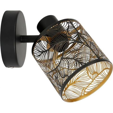 Applique murale LED orientable Calathéa noir – Métal – Douille E14 Max 40W – Usage intérieur hors salle de bain – Ostaria