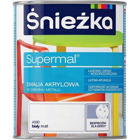 Esmalte acrílico Supermal para madera y metal A500 blanco mate 0,8l