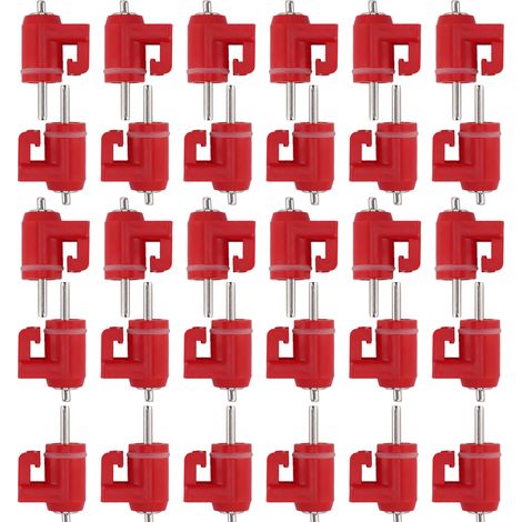 Abreuvoir à mamelon de poulet, 30 pièces, abreuvoir de volaille, accessoires d'extérieur, tête rouge, clou fin (1/5)