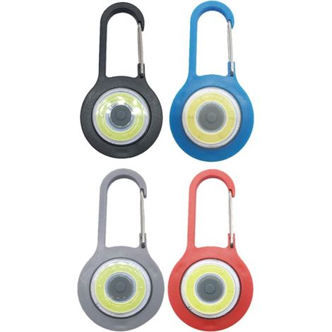 Kleine LED-Taschenlampe, Mini-Karabiner-Schlüsselanhänger, superhelles Notlicht, 3 Modi, leistungsstärkste Stroboskop-Taschenlampe (4 Stück)