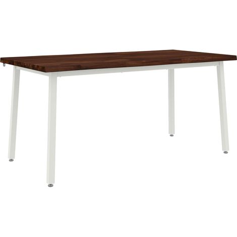 Table à manger en bord vivant 160 x 90 x 75 cm Marron foncé vidaXL