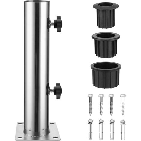 Soporte para sombrilla de jardín con anillo reductor TLG 3 (48/38/32 mm), soporte para funda de sombrilla, soporte para sombrilla, base de sombrilla para suelo de madera, suelo de cemento, balcón, ter (1/5)