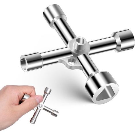 Set di chiavi triangolari multifunzionali 5 in 1, chiave universale per armadietti degli interruttori, chiave a croce per dissuasori, contatori di elettricità, acqua e gas. (1/5)
