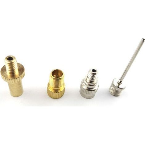 Adaptateur de valve pour pompe à vélo en 4 pièces, aiguille et gonfleur pour ballons de basket, de football et de volley-ball-AquaForge (1/5)