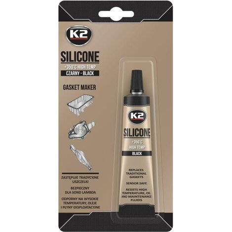 K2 Silikon de Hochtemperatur-Silikonblister +350°C 21 g Hochtemperaturbeständig Ideal für alle Fabrikate de Fahrzeuge 2Öl- und fettbeständigSchwarze Farbe