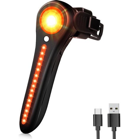 Fanale posteriore intelligente per bicicletta – con sensore di frenata – interfaccia USB-C – impermeabile e antipolvere IP64 – 5 modalità – adatto per mountain bike e bici da strada (1/5)