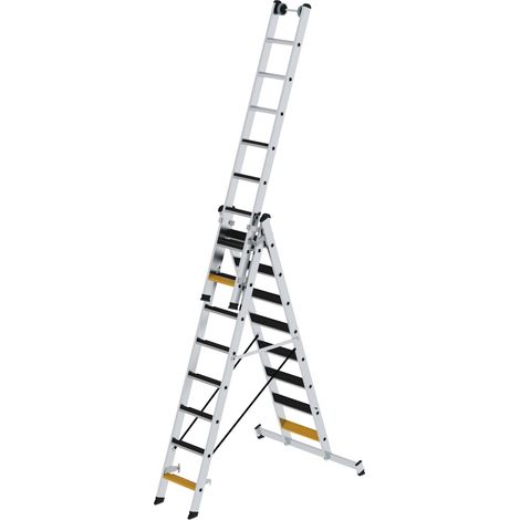 Günzburger Steigtechnik Escabeau multi-usages à marches 3nombre de marches avec traverse nivello et clip-step R13 3 x 8 marches - 033325 (1/4)