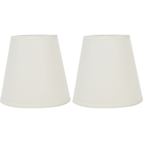 Abat-jour en tissu à Clip de Style européen, 2 pièces, pour lustre à vis E14, lampe murale PT07 blanc (1/5)