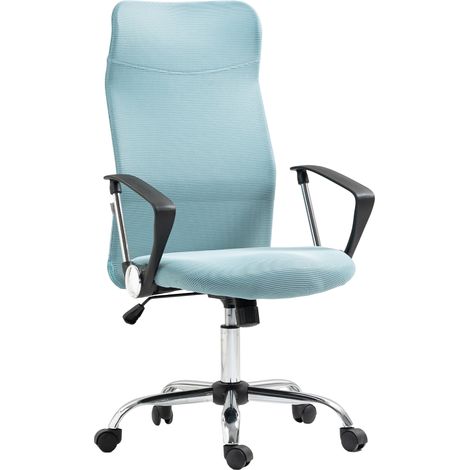 Sedia Ergonomica da Ufficio Girevole, Altezza Regolabile e Schienale a Rete, 63x65x109-119 cm, Verde Chiaro