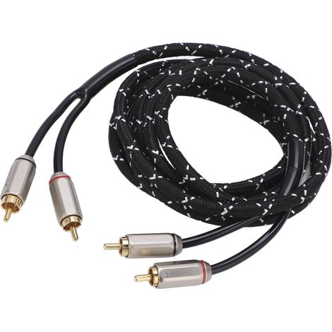 Car Amplifier Audio Cable Stereo Wire Double Male Head Universal for Speaker A/V Receiver Subwoofer Hi‑Fi System2.0m/6.56ft (1/5)