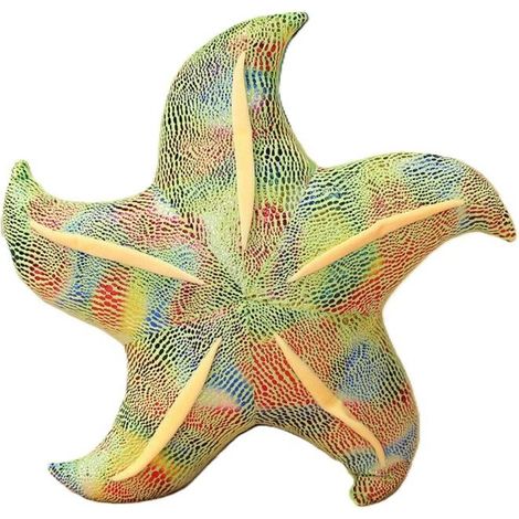 Cuscino a forma di stella marina gialla in peluche, 45 cm.