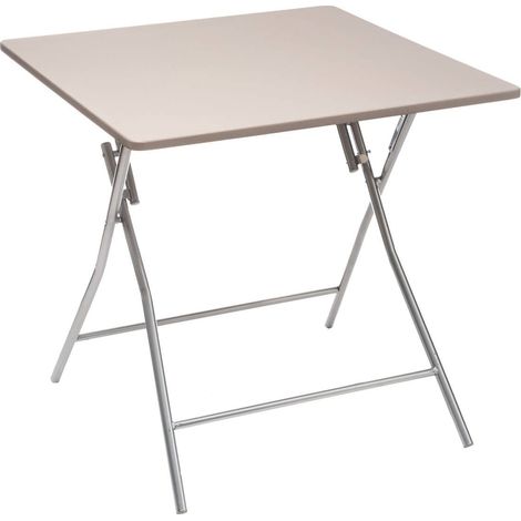 Table d'Appoint Pliante Taupe 80 x 80 cm (1/2)