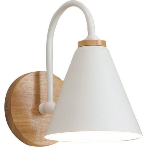 AMXCNOY Applique murale blanche avec cloche, 1 point lumineux E27, dimensions 15 x 15 x 24 cm, modèle Forest (1/5)