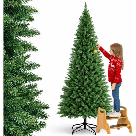 Albero Di Natale SLIM Pino Dei Sogni Altezza 240 cm Base a Croce 1125 Rami