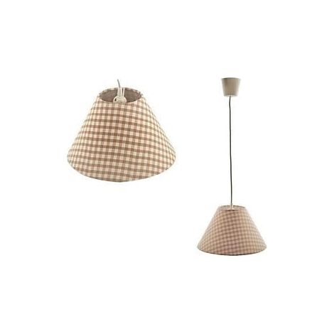 Lampada da appendere paralume beige quadretti (kit da 3)