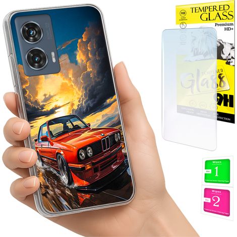 Custodia per Motorola Edge 50 Fusion Photo Case con retro in vetro temperato 9H (1/5)