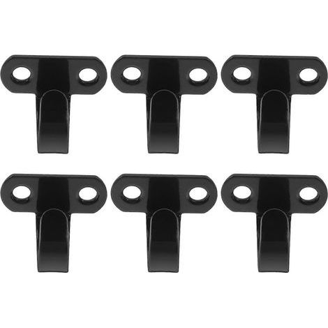 6er-Set Schraubhaken aus Eisen für die Decke, stabile Haken für Regalböden, geeignet für Bad, Küche und Kleiderschrank – 3,50 x 3,50 x 2,50 cm – Schwarz (1/4)
