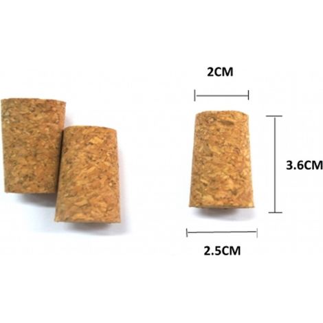TrAdE Shop Traesio - 6 Tappo Tappi Sughero Conici Conico H 3,5 Cm Per Bottiglie Bottiglia Spumante -