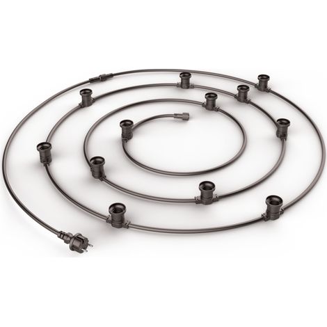Guirlande LED 10M extensible, 10 douilles, compatible ampoules E27 (non incluses) (1/5)