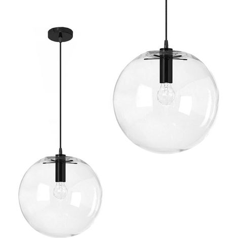 HÄNGELAMPE GLAS LASSI BLACK 30 CM