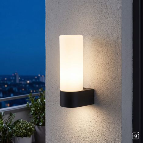 Wandlampe Schwarz Weiß IP44 Aluminium Glas G9 16.5 cm hoch Modern Badezimmerleuchte (1/5)