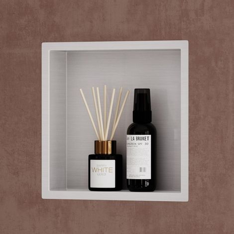 Beijiyi – Niche de douche à carreler 30x30cm – Étagère murale en acier inoxydable – Montage vertical/horizontal – Espace supplémentaire pour savons et shampoings