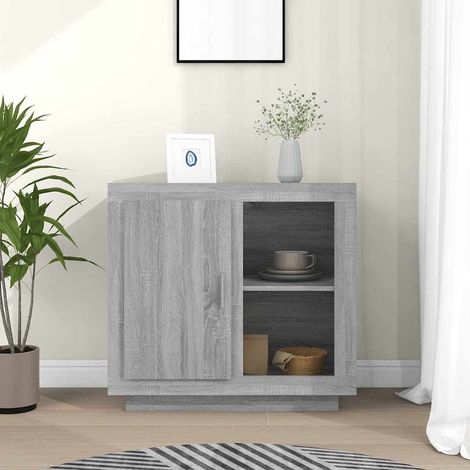 Buffet - Armoire de rangement Enfilade Sonoma gris 80x40x75 cm BV448136 - BonneVie (1/5)