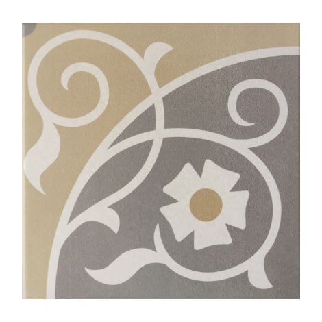 Carrelage sol / mur effet ciment motif floral 20x20 cm - CAPRICE LOIRE(vendu par boite de 1m2) (1/5)