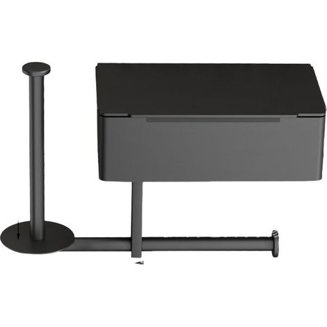 Porte-papier toilette en acier inoxydable noir, autocollant ou perçable, 3 rouleaux – design moderne pour salle de bain et cuisine (1/5)