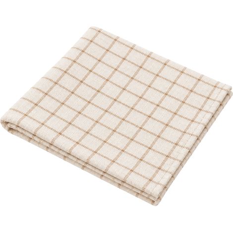 Serviette de table à carreaux en coton Naturel 45x45 cm (1/2)