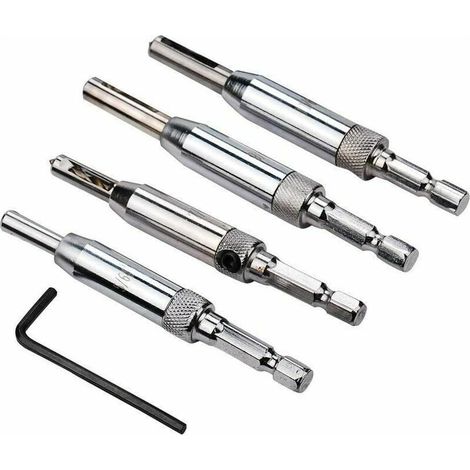 Lot de 4 forets autocentreur en HSS pour charnières, conçus pour les charpentiers, ébénistes et fabricants de meubles. (1/4)