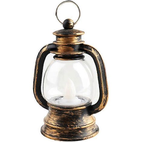 Lampe à pétrole rétro vintage, mini lanterne suspendue portable avec éclairage LED pour extérieur, type bronze B (1/5)