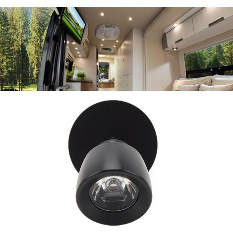 Lampe de lecture 12-24 V CC pour camping-cars, yachts et bateaux (Réf. : PY-RV208) Noire (1/5)