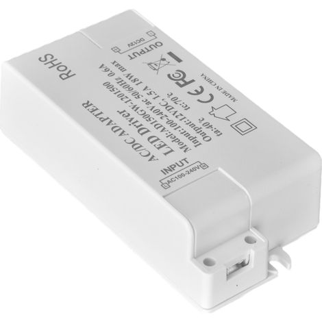 Alimentation LED 18W Transformateur 100-240V vers 12V DC 1,5A pour Lampe de Bureau et Éclairage Extérieur (1/5)
