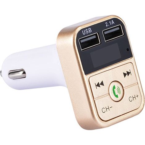 Autoradio Bluetooth FM avec lecteur MP3, kit mains libres pour appels, émetteur radio pour voiture, couleur or (1/5)