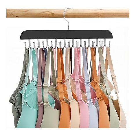 Cintre à sous-vêtements, cintre à soutien-gorge gain de place avec pinces antidérapantes, organisateur de placard pliable pour sous-vêtements et foulards, blanc (1/5)