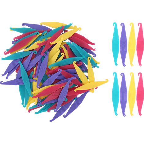 100 attaches-places en caoutchouc dentaires multicolores pour bagues orthodontiques, outil de placement pour brackets (1/5)