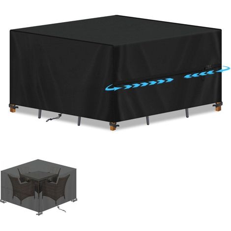 Gartenmöbel Abdeckhaube 140x140x90cm, 420D Oxford, wasserdicht & winddicht (1/5)